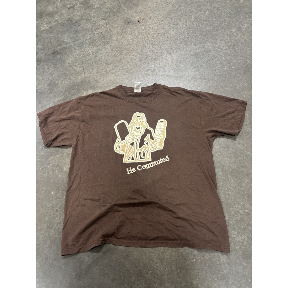 Vintage 90s Jesus Moses Ten Commandments T Shirt Size XL